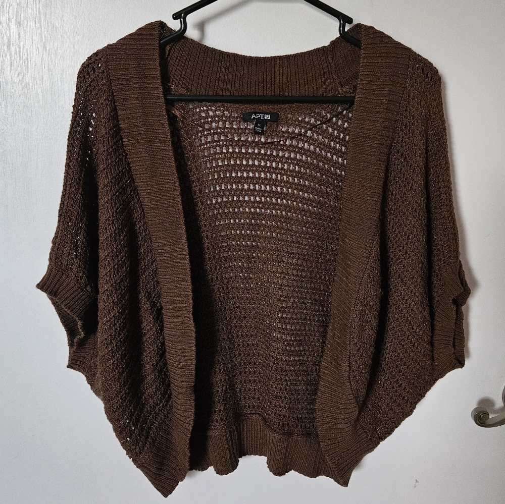 Apt. 9 Brown Knit Open Front Cardigan